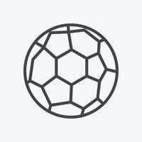 Symbol-Fußball. im Zusammenhang mit dem Symbol für Sportgeräte. Linienstil. einfaches Design editierbar. einfache Abbildung vektor