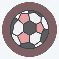 Symbol-Fußball. im Zusammenhang mit dem Symbol für Sportgeräte. Farbe Mate-Stil. einfaches Design editierbar. einfache Abbildung vektor