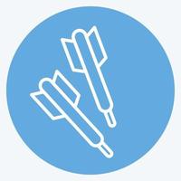 Icon-Darts. im Zusammenhang mit dem Symbol für Sportgeräte. blaue augen stil. einfaches Design editierbar. einfache Abbildung vektor