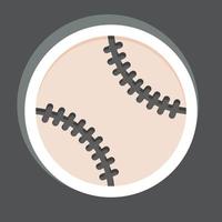 Aufkleber Baseballball. im Zusammenhang mit dem Symbol für Sportgeräte. einfaches Design editierbar. einfache Abbildung vektor