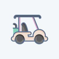 Symbol-Golfwagen. im Zusammenhang mit dem Symbol für Sportgeräte. Doodle-Stil. einfaches Design editierbar. einfache Abbildung vektor