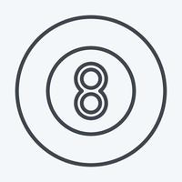 ikon åtta boll. relaterad till sporter Utrustning symbol. linje stil. enkel design redigerbar. enkel illustration vektor
