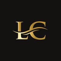 Lc-Brief verknüpftes Logo für Geschäfts- und Firmenidentität. Anfangsbuchstabe lc-Logo-Vektorvorlage. vektor