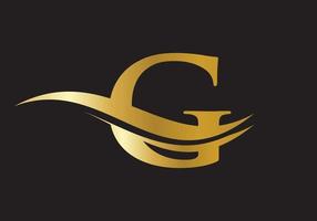 Buchstabe g-Logo-Design. Wasserwelle g-Logo vektor