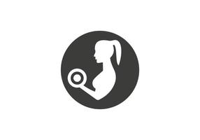 Fitnessstudio-Logo. Frau der Fitness-Silhouette-Charakter-Vektor-Design-Vorlage, Fitness-Logo vektor
