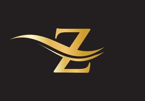 Buchstabe z-Logo-Design. wasserwelle z logotyp vektor
