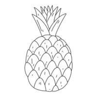 ananas i hand dra klotter stil. isolerat på en vit bakgrund. vektor stock illustration.