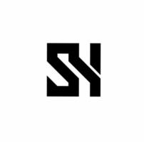 sh hs h s första brev monogram logotyp isolerat på vit bakgrund vektor
