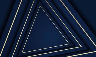 Abbildung abstraktes Dreieck blaues Licht Luxus Goldlinie Hintergrund vektor