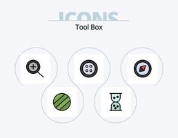 Werkzeuge Zeile gefüllt Icon Pack 5 Icon Design. . Uhr. vektor
