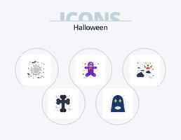 Halloween-Flachbild-Icon-Pack 5-Icon-Design. Nacht-Symbol. Halloween. gruselig. Halloween gruselig. Ingwer vektor