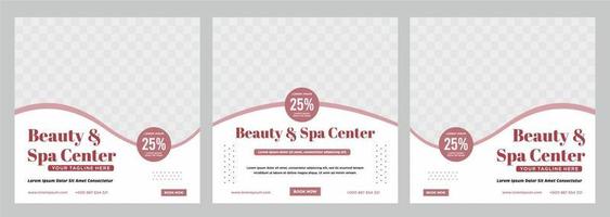 Beauty- und Spa-Social-Media-Beitrag oder Banner-Vorlage vektor