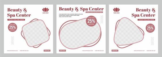 Beauty- und Spa-Social-Media-Beitrag oder Banner-Vorlage vektor