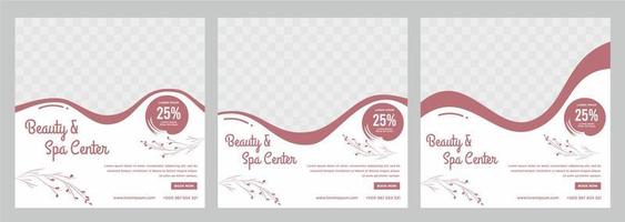 Beauty- und Spa-Social-Media-Beitrag oder Banner-Vorlage vektor