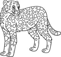 mutter gepard isolierte farbseite für kinder vektor