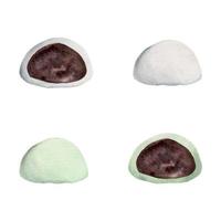 aquarell handgezeichnete traditionelle japanische süßigkeiten. Sommerwagashi, Mochi, Daifuku, Pfirsich. isoliert auf weißem Hintergrund. design für einladungen, restaurantmenü, grußkarten, druck, textil vektor