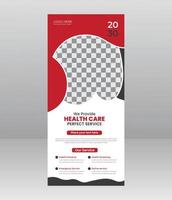 modernes, elegantes medizinisches rollup-banner, medizinische flyer-vorlage für krankenhäuser, ärzte, krankenschwestern und gesundheitsförderung. x-Banner, Rollup-Banner für Unternehmen vektor