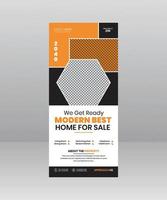 moderner hausverkauf roll-up-banner standee home display oder hochziehen, x-banner-vorlage für immobilienagentur vektor