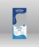 modernes, elegantes medizinisches rollup-banner, medizinische flyer-vorlage für krankenhäuser, ärzte, krankenschwestern und gesundheitsförderung. x-Banner, Rollup-Banner für Unternehmen vektor