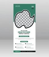 modernes, elegantes medizinisches rollup-banner, medizinische flyer-vorlage für krankenhäuser, ärzte, krankenschwestern und gesundheitsförderung. x-Banner, Rollup-Banner für Unternehmen vektor