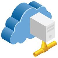 Cloud-Server - isometrische 3D-Darstellung. vektor