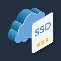 SSD-Karte - isometrische 3D-Darstellung. vektor