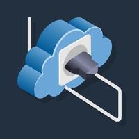 Cloud-Plugin - isometrische 3D-Darstellung. vektor