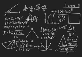 vektor realistisk matematik svarta tavlan bakgrund illustration