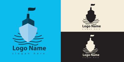 minimalistisk passagerare fartyg logotyp vektor med olika Färg mall