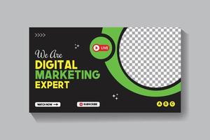 Video-Thumbnail- und Web-Banner-Vorlagendesign von Experte für digitales Marketing vektor
