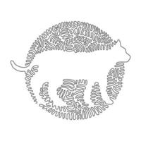 Single Swirl kontinuierliche Strichzeichnung von niedlicher Katze abstrakter Kunst. ununterbrochene Linie zeichnen Grafikdesignvektorillustrationsart des freundlichen Haustieres für Ikone, Zeichen, modernen Wanddekor des Minimalismus vektor