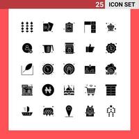 Stock Vector Icon Pack mit 25 Zeilenzeichen und Symbolen für Corona Office List Interior Desk editierbare Vektordesign-Elemente