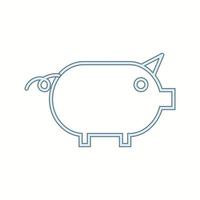 schönes Schweinchen Vektor Liniensymbol