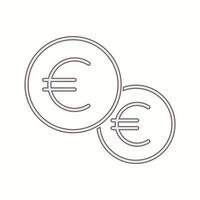 schöne Euro-Münze Vektorlinie Symbol vektor