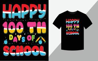 Lycklig 100:e dagar av skola, t-shirt design för barn vektor