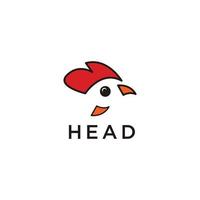 Head minimalistisches Huhn-Logo-Design-Inspirationsvektor-Design-Templat vektor