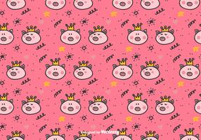 Prinzessin Pigs Vector Pattern