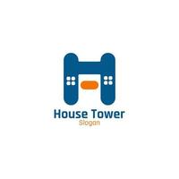 Logo zweier Turmhäuser, die die Buchstaben h und a bilden. vektor