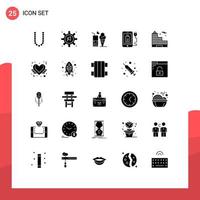 25 kreative Symbole moderne Zeichen und Symbole von Plug-Charg-Megaphon-Mobileis-editierbaren Vektordesign-Elementen vektor