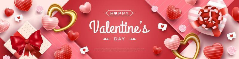 Happy Valentinstag Banner Hintergrund vektor