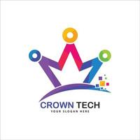 Crown-Tech-Logo-Vektor, Royal-It-Logo-Vektor vektor