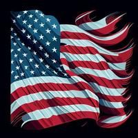 realistische abstrakte Flagge von Amerika, Tag der Unabhängigkeit des Landes, nationale Traditionen - Vektor