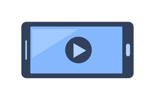 Smartphone-Symbol mit Spielzeichen oder Videoplayer. Symbol für soziale Medien. Vektor-Symbol Handy. Vektorsymbol für die Wiedergabeschaltfläche. vektor