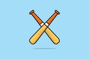 Baseballschläger in Kreuzzeichen-Vektorillustration. Sport-Objekt-Icon-Konzept. Holzstöcke für Baseball-Wettsymbol. amerikanische sportspielausrüstung. vektor