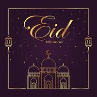 eid mubarak grußkartenvorlage kostenloser vektor