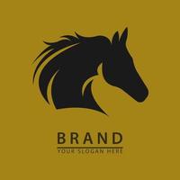 einfaches schwarzes Pferdekopf-Logo-Symbol vektor