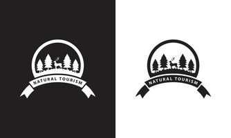 kuperad skog vektor för utomhus- aktiviteter logotyp ikon