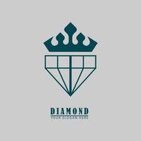 Pen-Diamant mit Kronensymbol-Logo vektor
