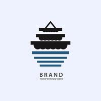 Symbol-Logo für Meer und Kreuzfahrtschiff vektor