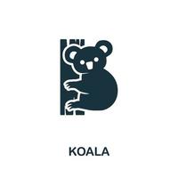 koala-ikone aus der australien-sammlung. Einfaches Koala-Symbol für Vorlagen, Webdesign und Infografiken vektor